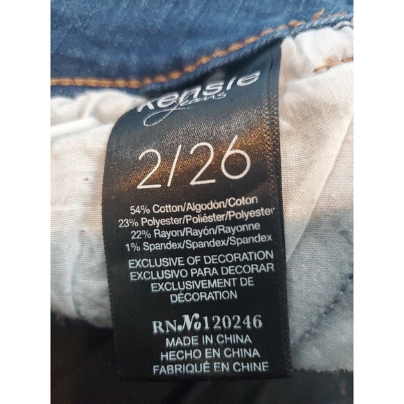 Womens Cropped Jeans Sz 2 Frayed Hem Mid Ris Kensie Jeans 26" Waist - Picture 15 of 16